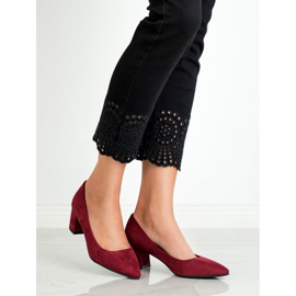 Small Swan Escarpins confortables en daim rouge 5