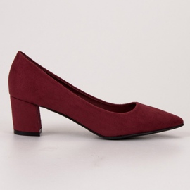 Small Swan Escarpins confortables en daim rouge 1