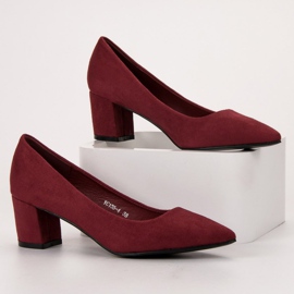 Small Swan Escarpins confortables en daim rouge 2