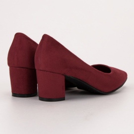 Small Swan Escarpins confortables en daim rouge 3