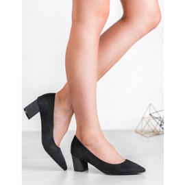Small Swan Escarpins confortables en daim le noir 3