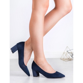 Small Swan Escarpins confortables en daim bleu 5