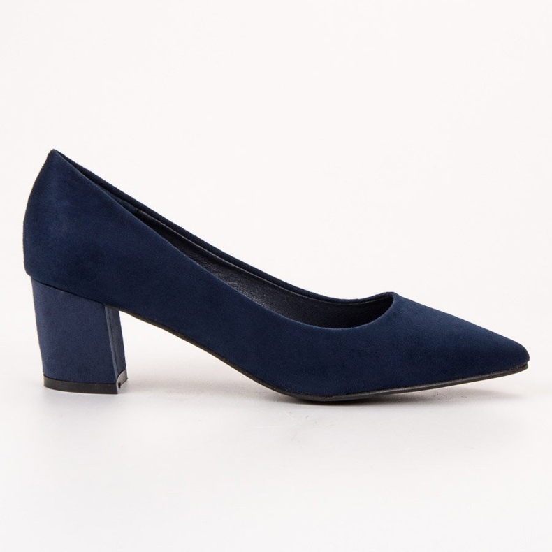 Small Swan Escarpins confortables en daim bleu 2