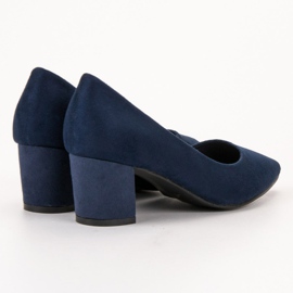 Small Swan Escarpins confortables en daim bleu 3
