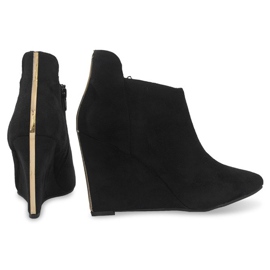 Escarpins compensés en daim TL01-1 Noir 1