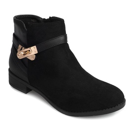 Bottines En Daim Avec Boucle Y601 Noir le noir 4