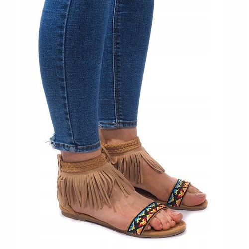 Sandales Boho 3-2 en daim camel beige 1