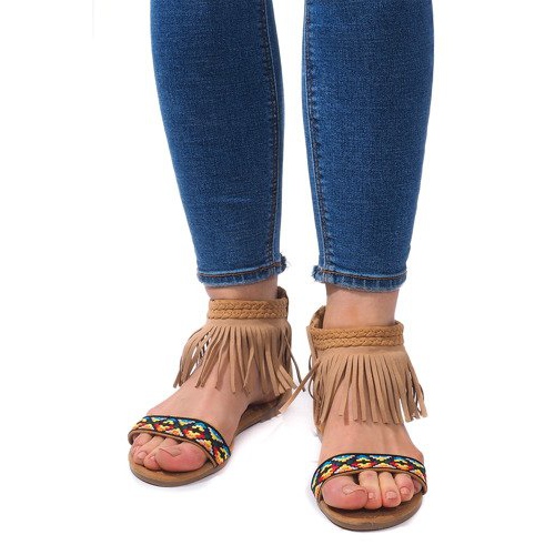 Sandales Boho 3-2 en daim camel beige 2