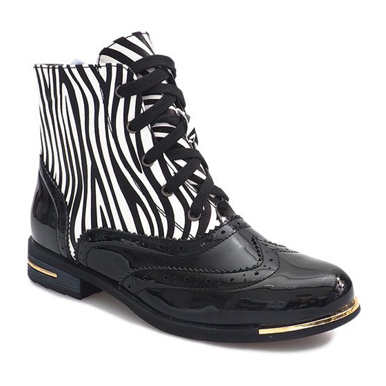 Zèbre 6722-1 Botte Noire blanc 1