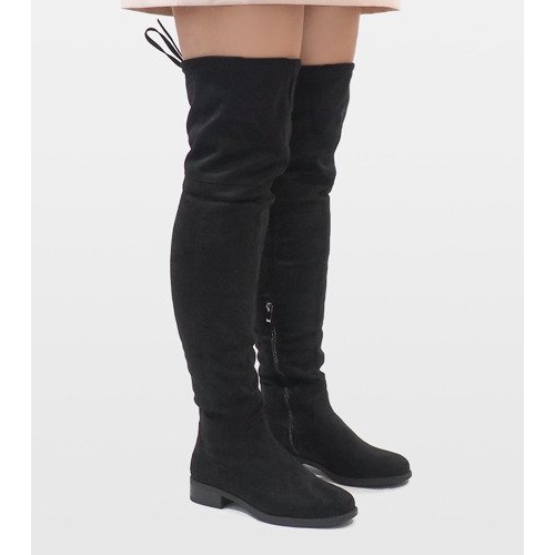 N/M Bottes isolées en daim noir 380-1 le noir 1