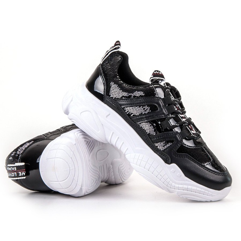 Ax Boxing Baskets à paillettes noir 1