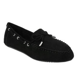 Ballerines mocassins noirs avec nœud XW9100 le noir 1