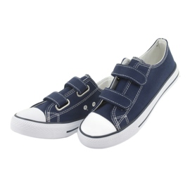 Atletico Baskets à scratch bleu marine blanche 3