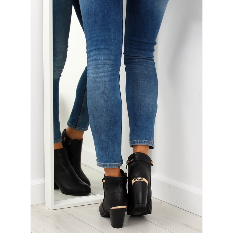 Bottines noires à talons F167 Noir 1