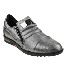 Chaussures grises à fermeture éclair H034 1