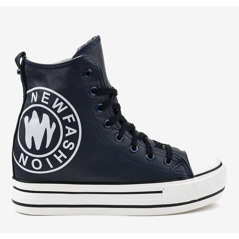 Baskets compensées bleu marine W09 2