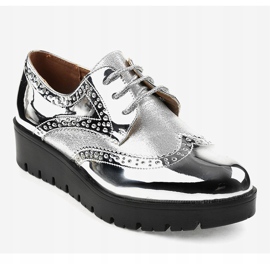 Chaussures à lacets argentées TL-60 gris 1 Chaussures à lacets argentées TL-60 gris 1