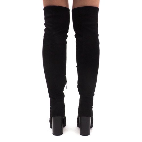 Bottines en daim sur poteau SU-2730 Noir le noir 1