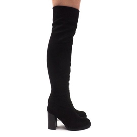 Bottines en daim sur poteau SU-2730 Noir le noir 3