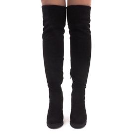 Bottines en daim sur poteau SU-2730 Noir 2