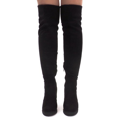 Bottines en daim sur poteau SU-2730 Noir 2