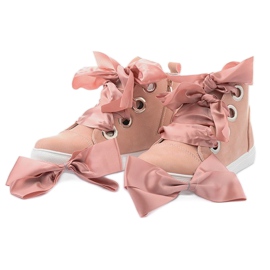 Bottines en Daim avec nœuds TL0147 Rose 6