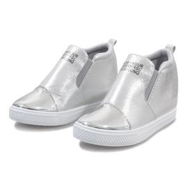 Sneakers ajourées argentées sur le coin DD392-2 gris 1