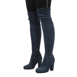 Bottes en jean bleu vieilli BH71-HB 1