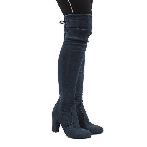Bottes en jean bleu vieilli BH71-HB 2