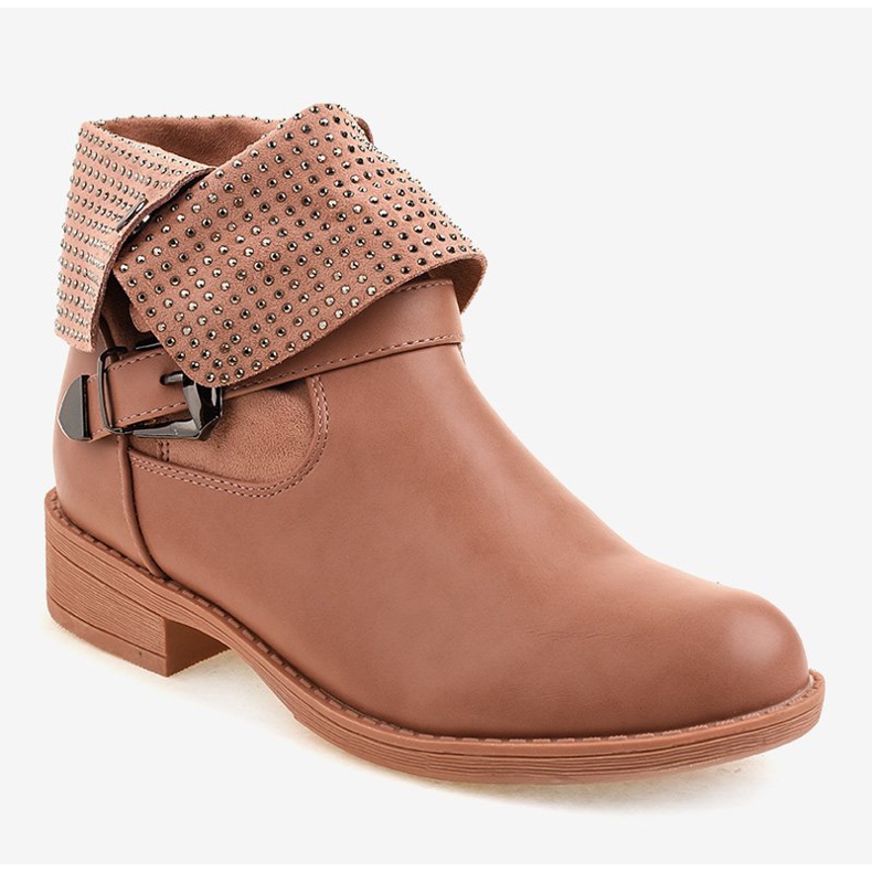 Boots roses à boucle et clous GG-43P 1