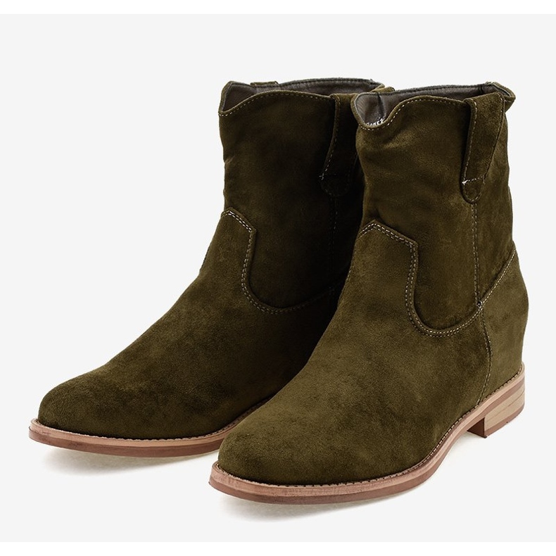 Bottines slip-on en daim vertes NC837 2