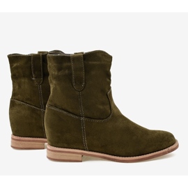 Bottines slip-on en daim vertes NC837 3
