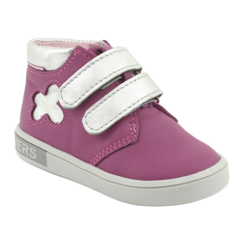 Bottines à scratch Mazurek rose gris 1