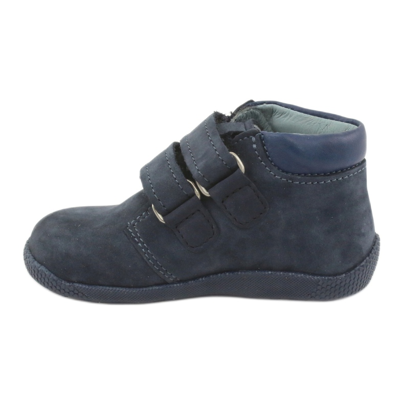 Garçons en cuir Mazurek avec velcro 341 bleu marine 2