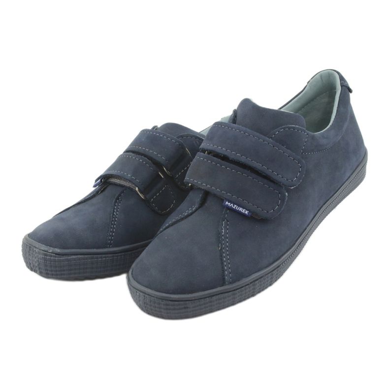 Chaussures de garçons en cuir Mazurek pour velcro 268 bleu marine 3 Chaussures de garçons en cuir Mazurek pour velcro 268 bleu marine 3