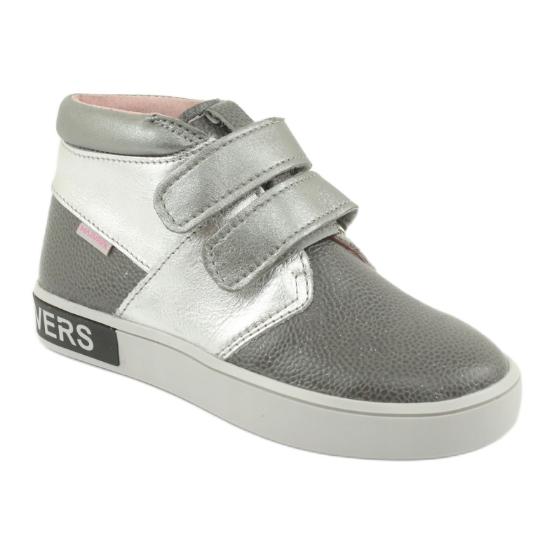 Mazurek Chaussures pour enfants en cuir pour Velcro 1356 Gray / Silver gris 1 Mazurek Chaussures pour enfants en cuir pour Velcro 1356 Gray / Silver gris 1