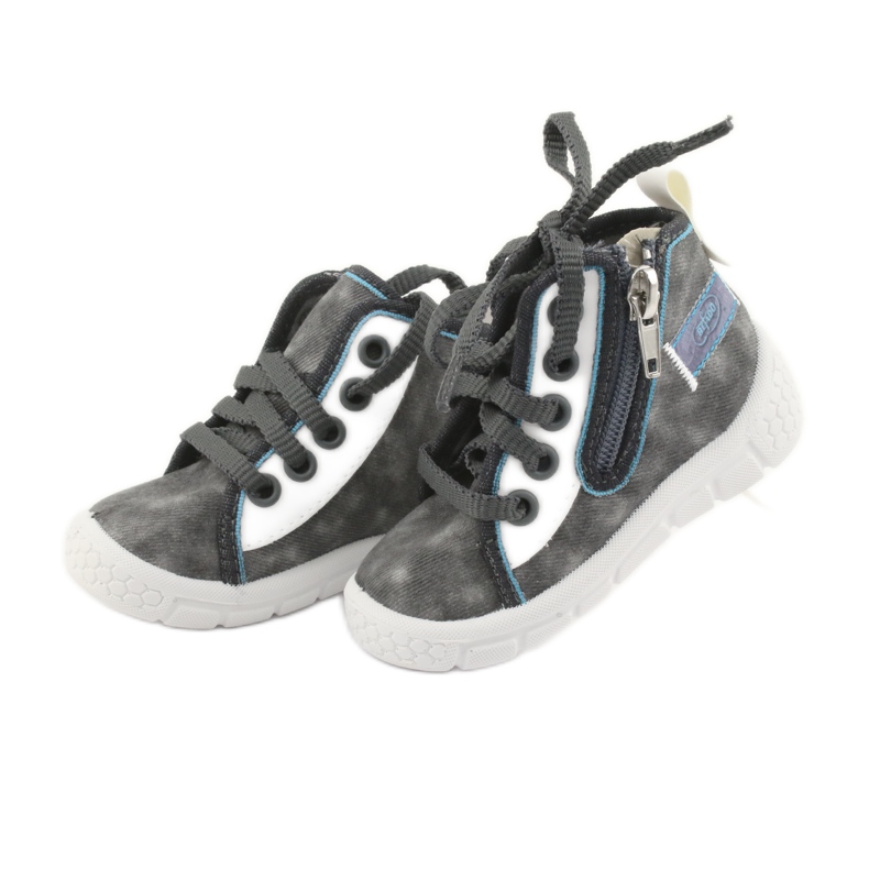 Chaussures enfant Befado 547P001 blanche bleu gris 3