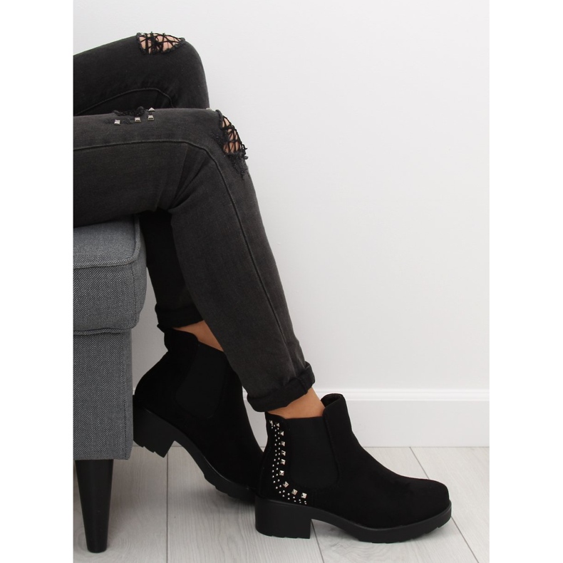 Bottines Chelsea noires à clous Z175 Black 2