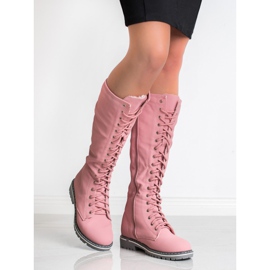 Seastar Bottes à lacets pour femmes rose 1