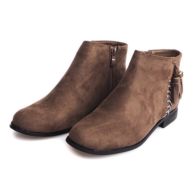 Bottines Boho 99-8 en daim taupe multicolore 1