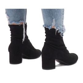 Bottes en daim avec fermeture éclair FOZ-01 le noir 4