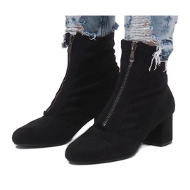 Bottes en daim avec fermeture éclair FOZ-01 le noir 5