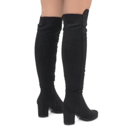 Bottines en daim noir sur le poteau H306 le noir 2