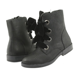 Bottines lacées noires HFN-5505 Noir le noir 3