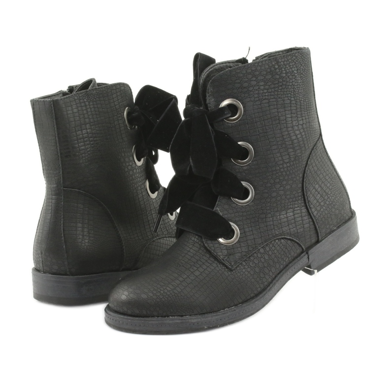 Bottines lacées noires HFN-5505 Noir 3