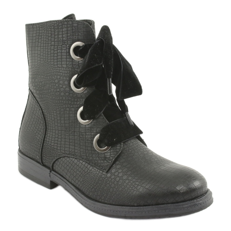 Bottines lacées noires HFN-5505 Noir 1