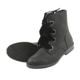 Bottines lacées noires HFN-5505 Noir 4
