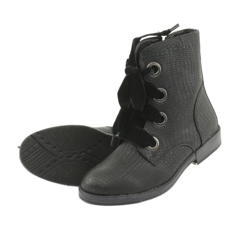 Bottines lacées noires HFN-5505 Noir 4