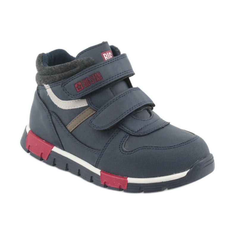 Chaussures de sport velcro Big Star 374065 bleu marine blanche rouge 1