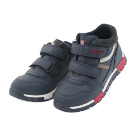 Chaussures de sport velcro Big Star 374065 bleu marine blanche rouge 3